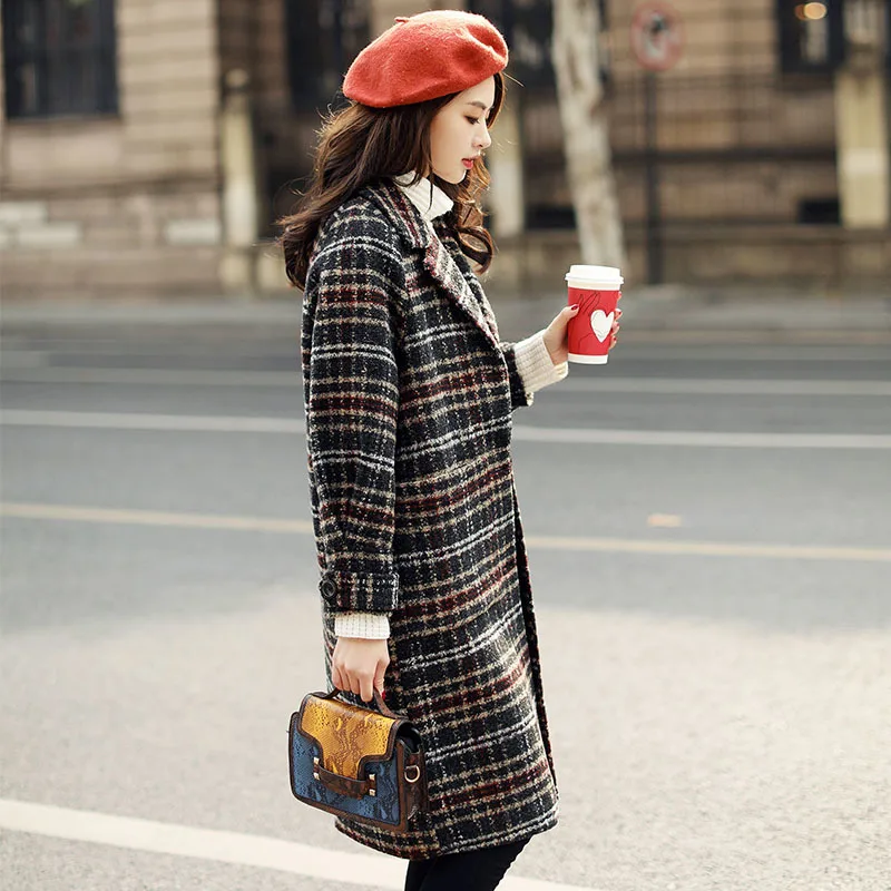 Новая Шерстяная Смесь шерстяное Женское пальто ветровка Manteau Femme Hiver зимнее
