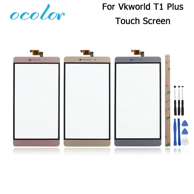

ocolor For Vkworld T1 Plus Touch Screen Touch Panel Perfect Repair Parts For Vkworld T1 Plus Mobile Phone Accessories +Tools