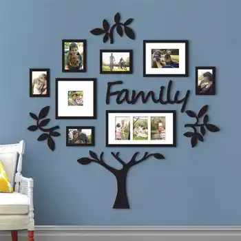 

3D DIY Acrylic Wall Stickers Removable Photo Frame Tree Wall Decals Posters Wall Stickers Flower Mural Art Picture Home Decor
