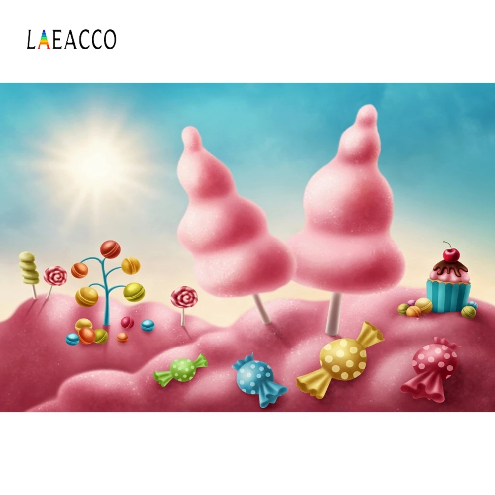 

Laeacco Forest Girls Candy Cake Backdrop Photography Backgrounds Customized Photographic Backdrops For Photo Studio