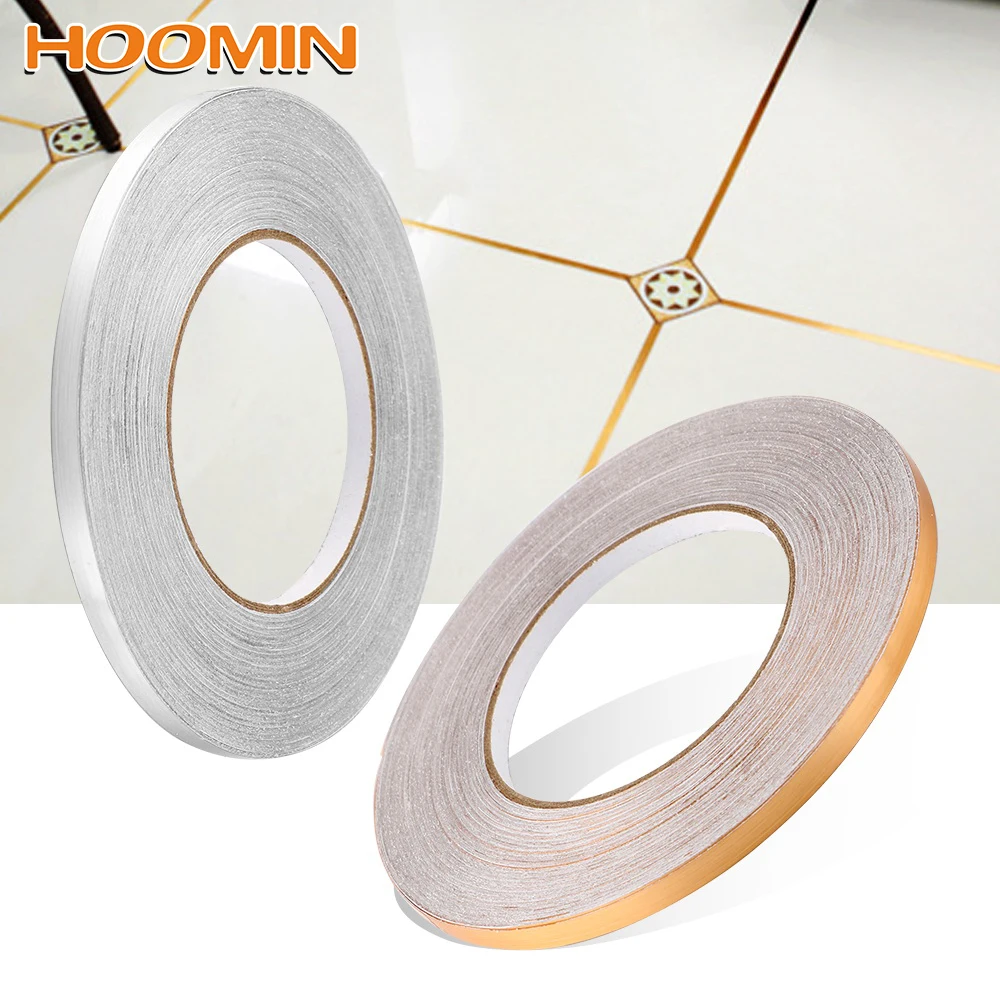 

HOOMIN 50x0.05m Wall Sticker DIY Waterproof Copper Foil Strip Floor Seam Sticker Gap Sealing Foil Tape Gold Silver Home Decor