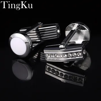 

One Pair=Three Pairs,Both Before and After]Trendy Cufflinks for Mens Wedding Set with Box storage Mens Shirt Cuff Buttons Silver