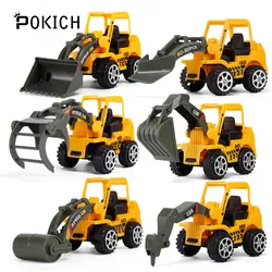 Pokich мини инженерный автомобиль грузовик экскаватор модель игрушки мальчик подарки Детские Развивающие игрушки 6 шт./лот-C