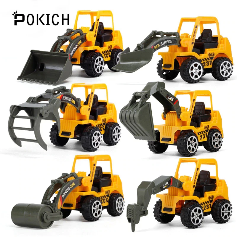 

Pokich Mini Engineering Vehicle Car Truck Excavator Model Toys Boy Gifts Children Educational Toys 6 pcs/Lot -C