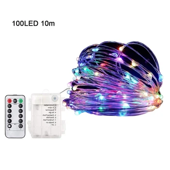 

10M 100Leds Rope Tube String Lights Battery Powered Waterproof With Remote For Christmas Garden Path Fence Tree Lights