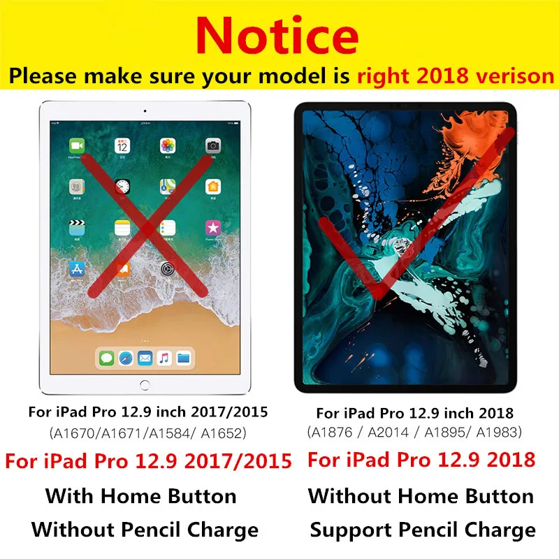 Для iPad Pro 12,9 чехол для планшета Съемная Беспроводная Клавиатура США из искусственной кожи чехол-книжка для iPad Pro 12,9 дюйма