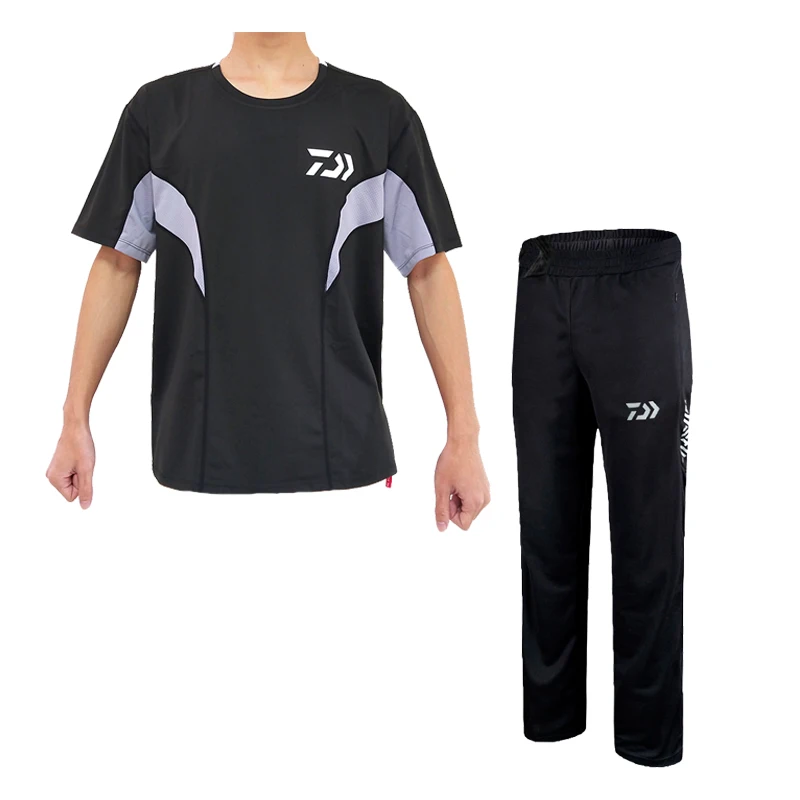 

Daiwa Fishing Suit Clothing Summer Hiking T Shirt Men Pants Breathable Dry Sun Uv Protection Man Outdoor T-shirts Fishing Set