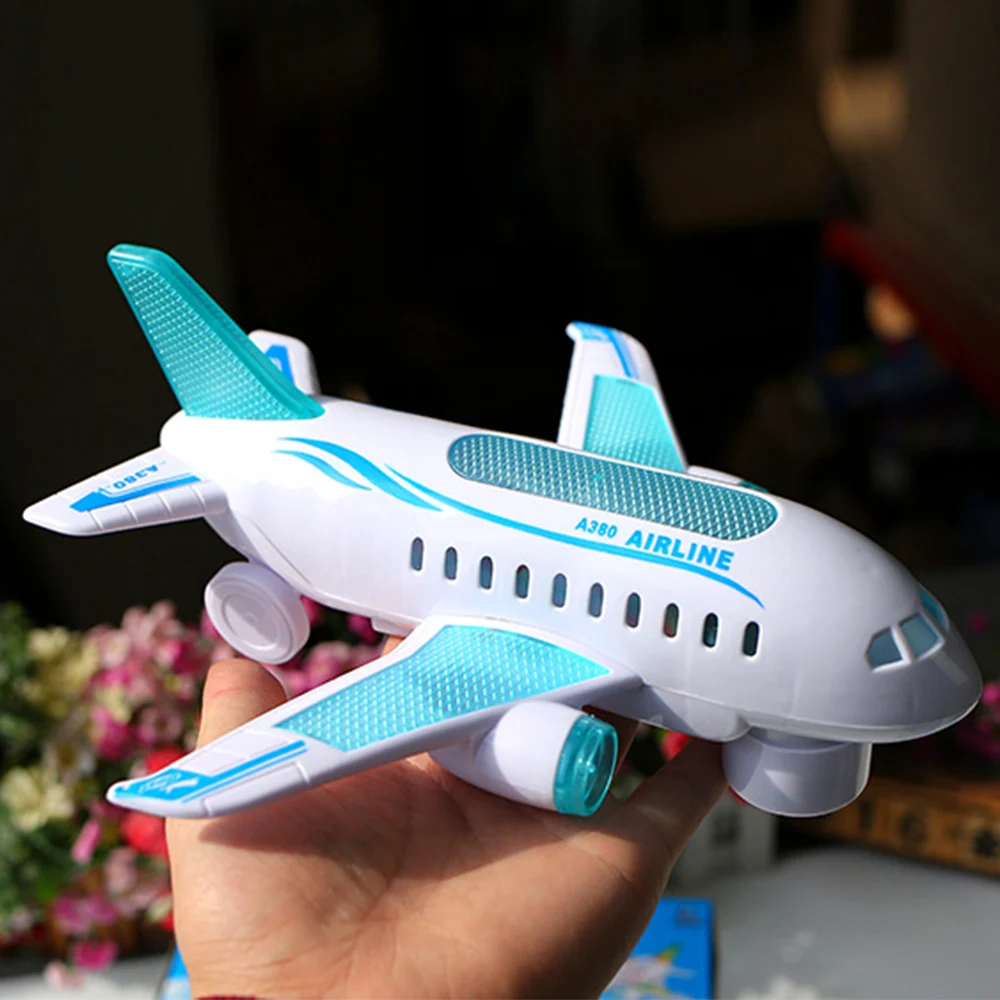 Модель воздушный автобус игрушки Электрический самолет милый прочный самолет игрушки Музыка Светодиодный вращаться дети мигает Мультяшные самолеты
