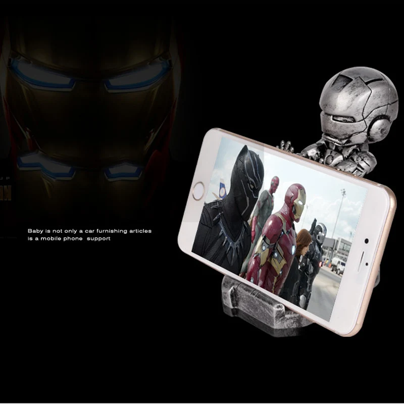 Mi jia Железный Мститель человек кронштейн Стенд мультфильм Marvel офис Настольный брелок-фигурка настольные аксессуары для iPhone Xiao mi samsung 2