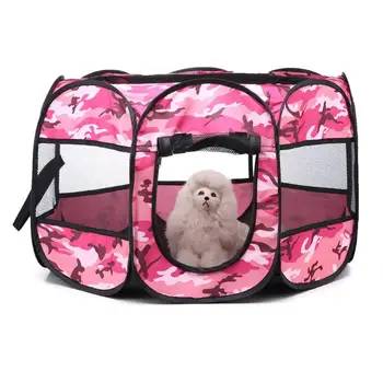 

Portable Folding Pet Tent Dog House Cage Dog Cat Tent Playpen Puppy Kennel Easy Operation Octagonal Fence Outdoor Supplies
