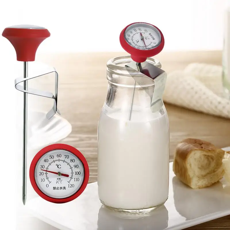 

Milk Soil Thermometer Stainless Steel Speed Reading Pointer Thermometer Chuck Type Bimetal Thermometer For Food Beverage Tea