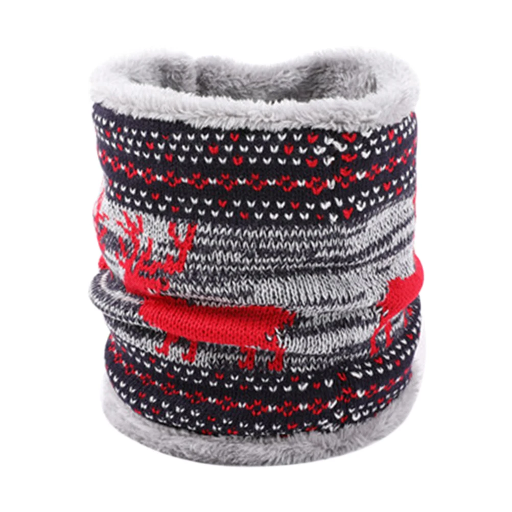 1pc Warm Winter Windproof Knit Scarf Fleece Lined Thick Soft Loop Shawl