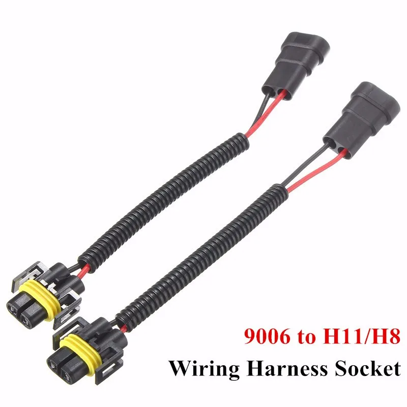 12V 2Pcs 9006 К H11 H8 светильник противотуманный конверсионный разъем жгуты проводов