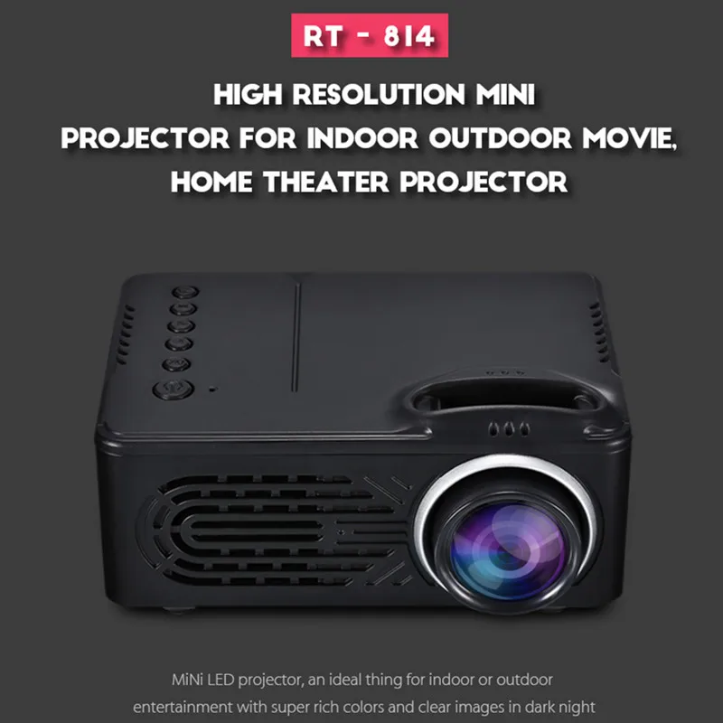 

LED Mini Projector Projector 320 x 240 Portable Projector 1080P for Photo Music Movie Home Theater Proyector RD-814