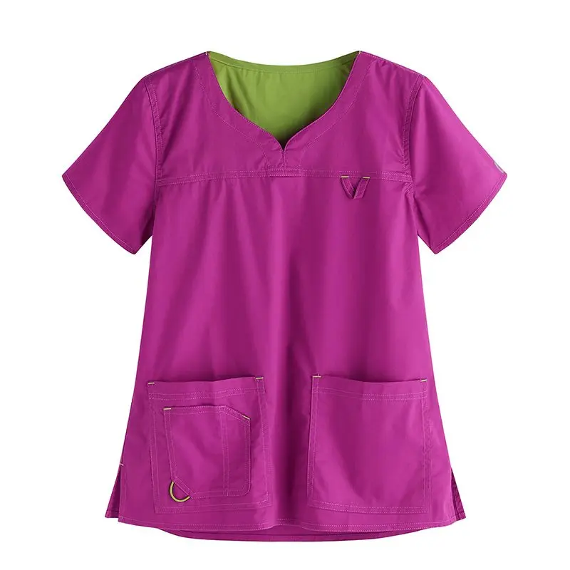 

Summer T-Shirt Casual Sexy V Neck Short Sleeve Double Pockets Pullover Tops Women Loose Solid Short Sleeve T-Shirt Plus Size