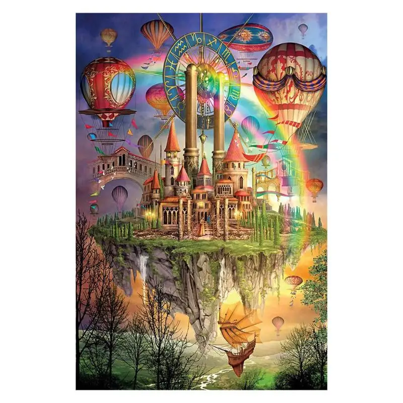 

5D DIY Full Drill Diamond Painting Happy Castle Cross Stitch Embroidery Kit