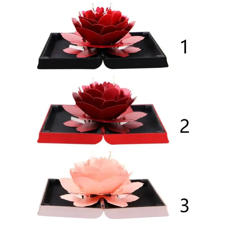 

Rotating Rose Ring Storage Box Creative Wedding Valentine Jewelry Storage Gift Box