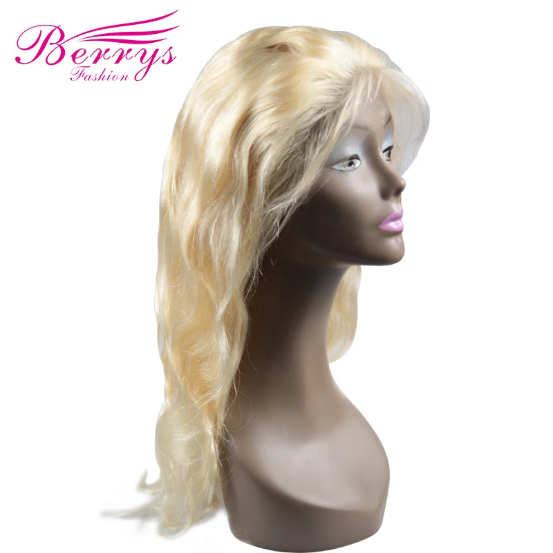 [Berrys Fashion] блонд объемная волна 130%-180% полный парик шнурка 12-24 дюймов предварительно сорванные Glueless полный парик шнурка с детскими волосами