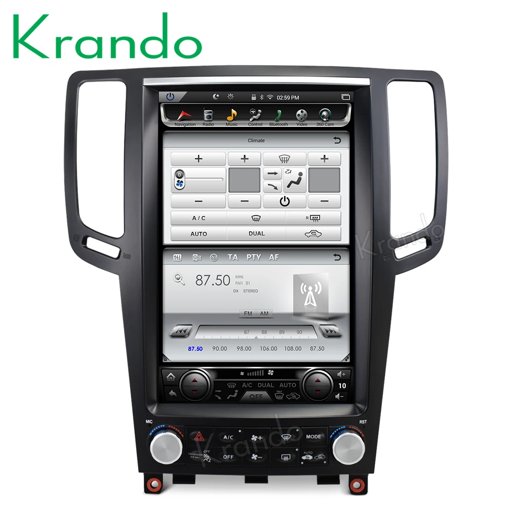 Excellent Krando Android 7.1 12.1" Tesla Vertical car audio radio player for Infiniti G25 G35 G37 gps navigation multimedia system 5