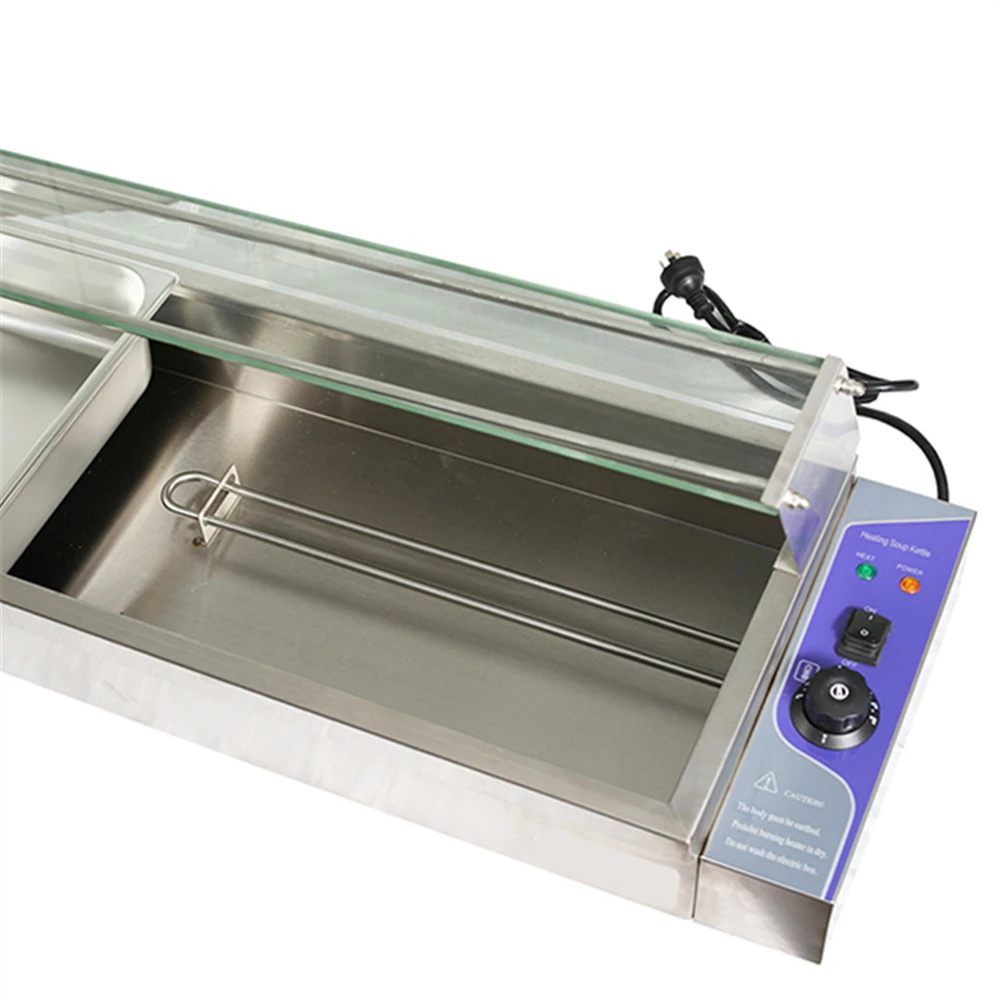 4 кастрюли мокрого колодца Bain Marie нержавеющая сталь 1/2 питание электрический