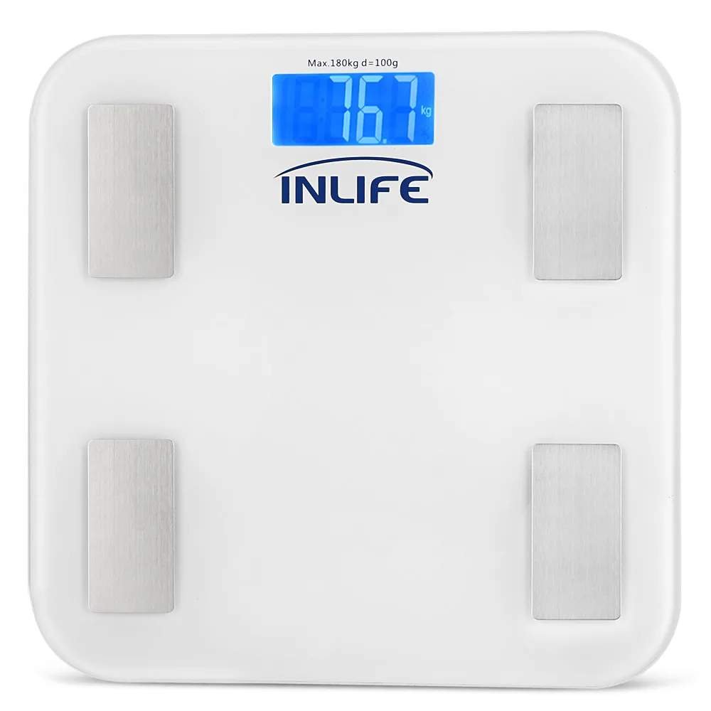 

INLIFE Electronic Digital Weight Scale QHC with Bluetooth LCD Display Free Application Connectivity Foot Pad for Health Report