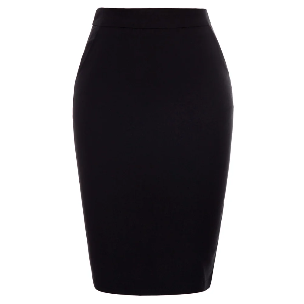 

Skirt Ladies Pencil Hips-wrapped High waist Bodycon With pockets Solid Casual