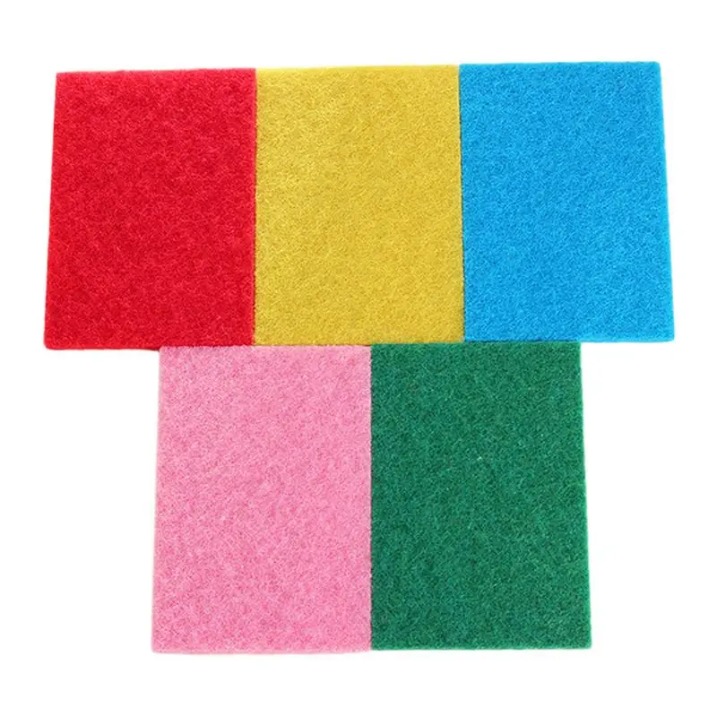 

10 Pcs Hard Colored Scouring Pad Dish Washing Cloth Washing Pot Sponge Rag Kitchen Without Oil Brush Bowl Cloth Desktop Cleaning