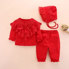 Комплект одежды для новорожденных девочек, Осенний хлопковый комплект одежды с длинными рукавами для маленьких девочек от 0 до 3 месяцев Одежда для новорожденных девочек