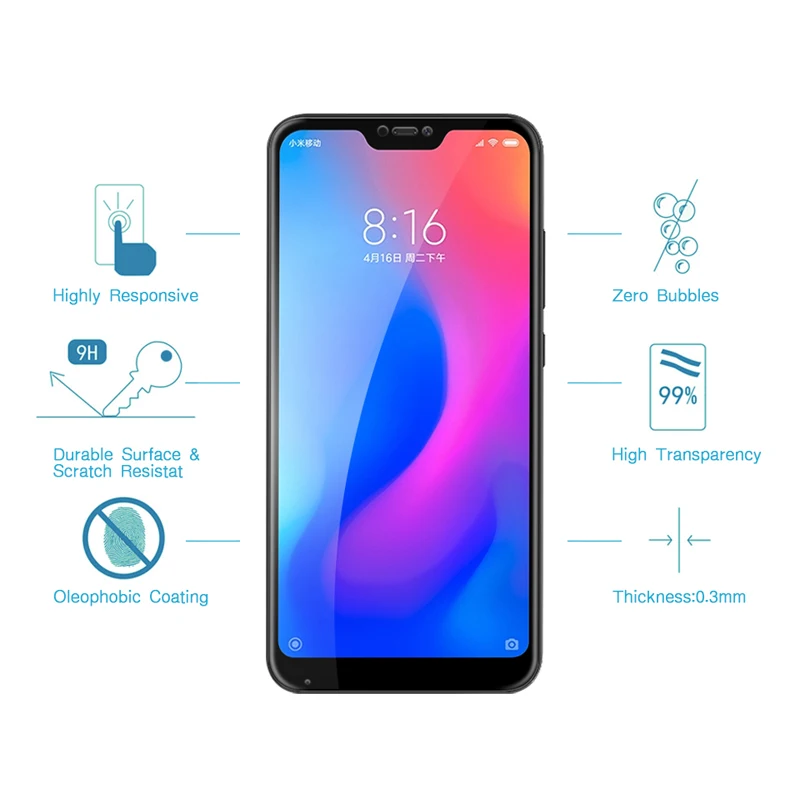 Защитное стекло закаленное 3d для xiaomi mi a2 lite|Защитные стёкла и плёнки| |