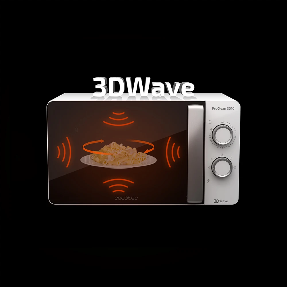 Cecotec Microwave ProClean 3010 Capacity of 20 Liters Powerful 600W Technology 3DWave Timer Elegant design Easy to Use and Clean Cecotec Microwave ProClean 3010 Capacity of 20 Liters Powerful 600W Technology 3DWave Timer Elegant design Easy to Use and Clean