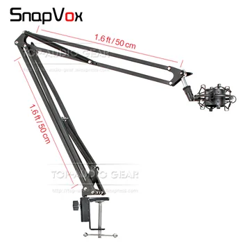 

Tabletop Suspension Scissor Arm Mic Boom Clip Desk Holder Shock Mount For Neumann U89i U89Ai U 89 i Ai 89i 89Ai Microphone Stand