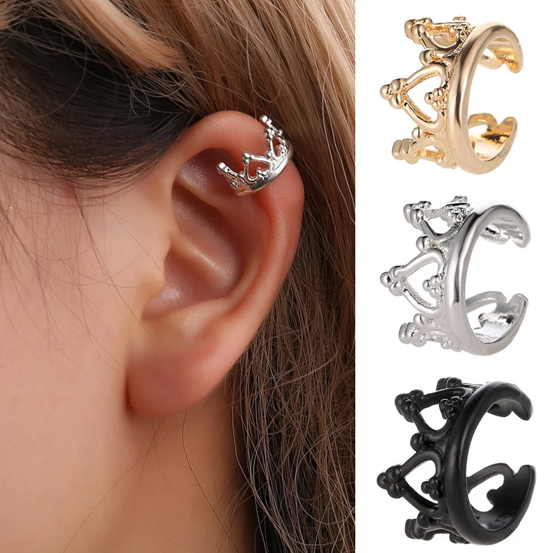 

2019 Hot New 1PC Boho Vintage Clip Earrings Jewelry for Women Geometric Crown Leaf Ear Cuff Earrings
