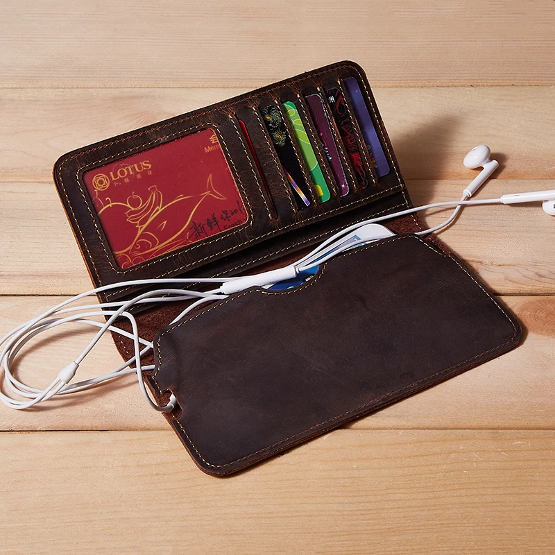 

New Fashion Designs Leather Slim Wallet Money Clip Card Male Card Holder Phone Case Wallet For Men