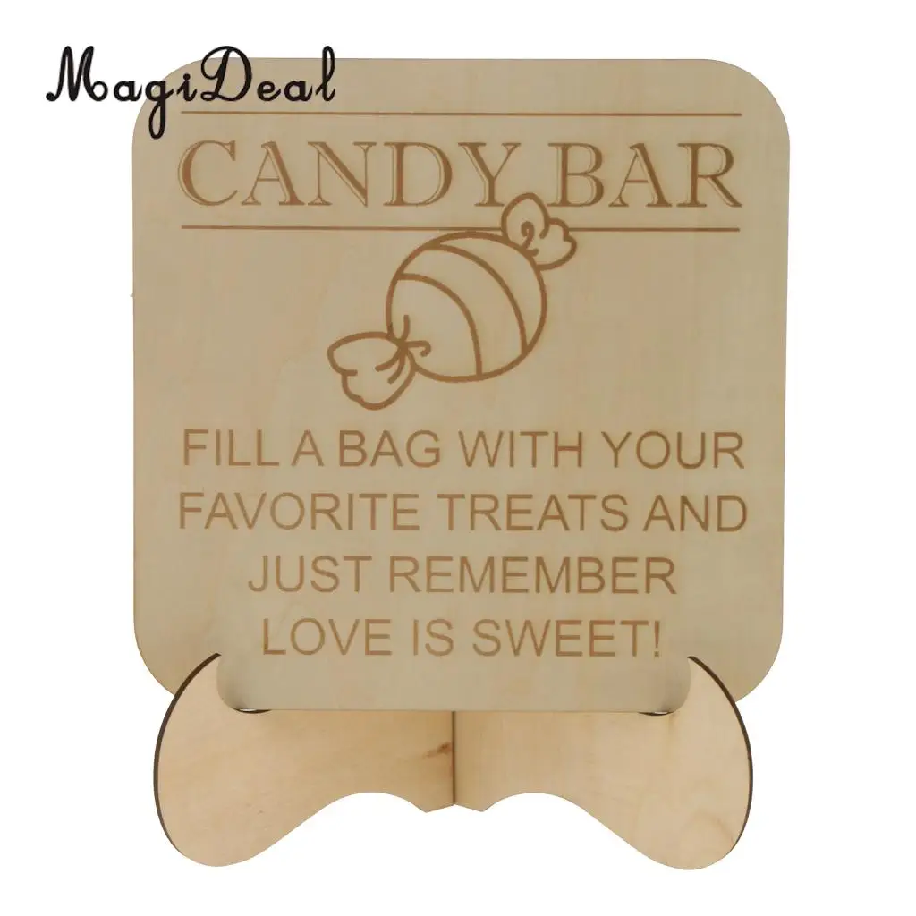 Rustic Wooden Candy Bar Table Sign Wedding Reception And Ceremony