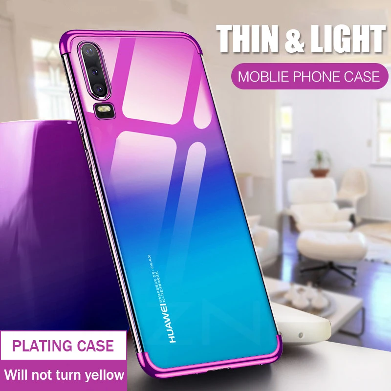 

For Huawei Y6 Y7 Pro Y9 PSmart P Smart Plus 2019 P20 P30 Pro Honor 10i 20i 8C 8X lite 8A 7C Soft TPU Silicon Plating Phone Case