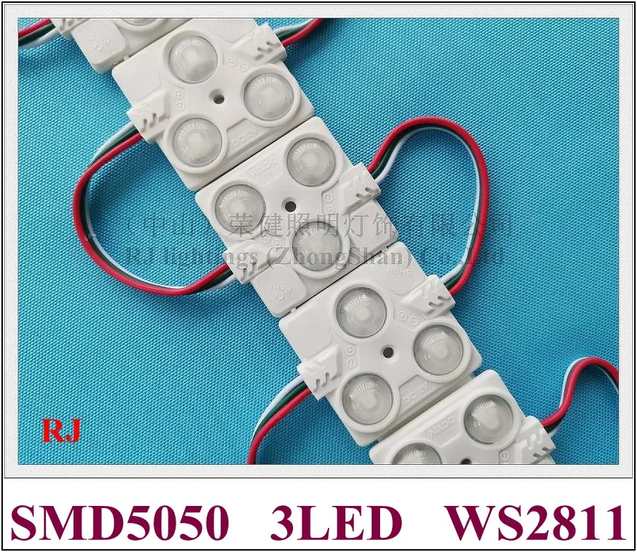WS 2811 светодиодный модуль ввода свет SMD 5050 RGB DC12V 3 светодиодный 0,72 W 60lm WS2811 43 мм* 40 мм* 6 мм квадратная форма из АБС-пластика