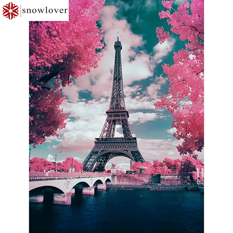 Snowlover полный квадрат 5 DDIY алмазов картина архитектурный вышивка вышивки крестом