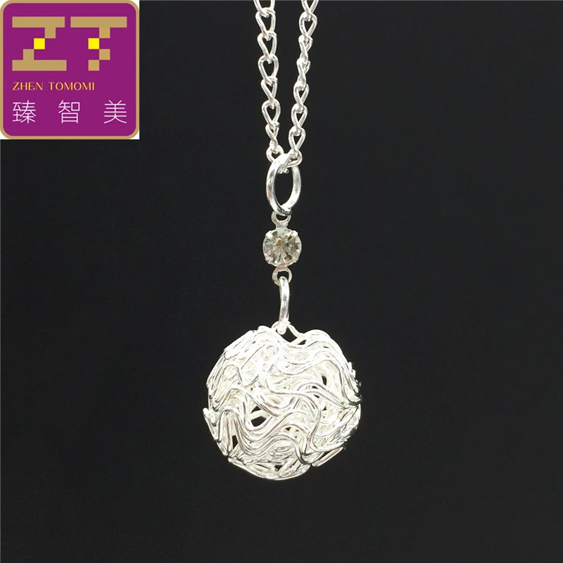 

2018 Hot Fashion Bijoux Silver Plated Metal Wire Hollow Ball Crystal Pendants Maxi Statement Chokers Necklaces For Woman Jewelry