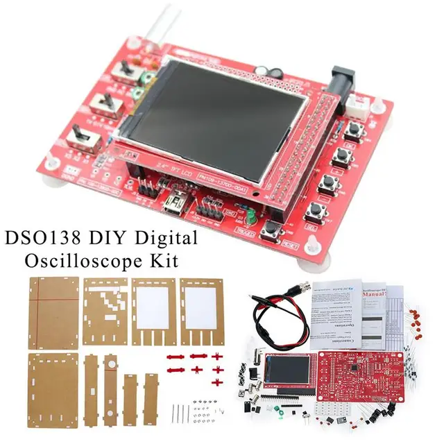 Special Price Fully Installed DSO138 Digital Oscilloscope Open Source 2.4" TFT (1 Msps) With Free Probe Digital Oscilloscope DIY