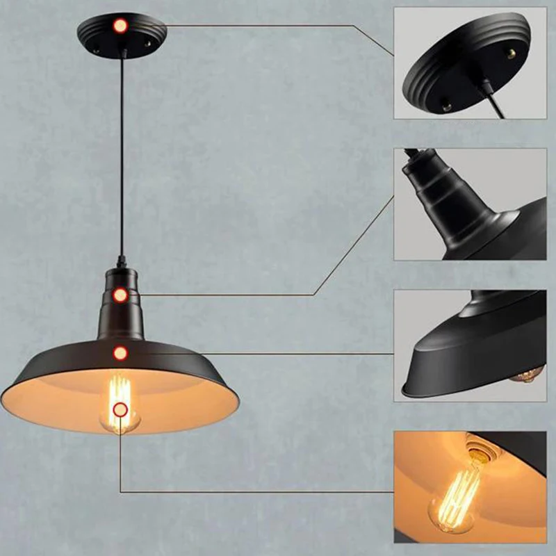 

Vintage Industrial Hanging Design Ceiling Lamp Copper Metal Pendant Shade