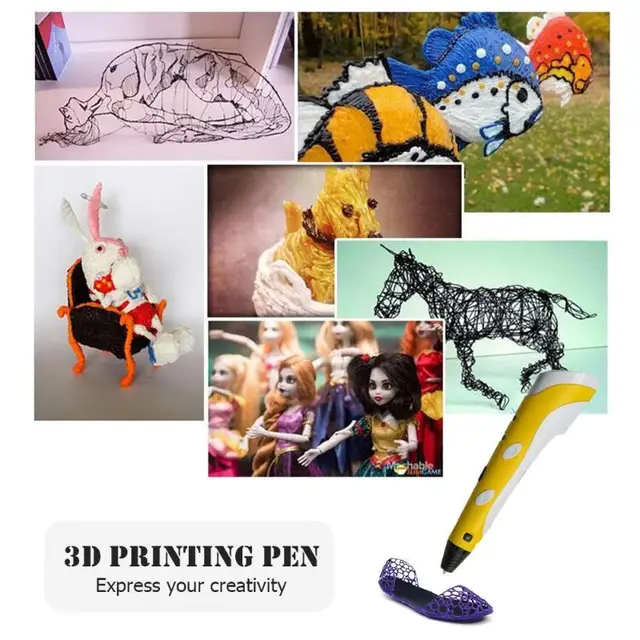 Cheap ALLOYSEED EU 3D Printing Pen Kids DIY Graffiti Painting Pen with 1.75mm ABS/PLA Filament 3D Pens for Kids Gifts