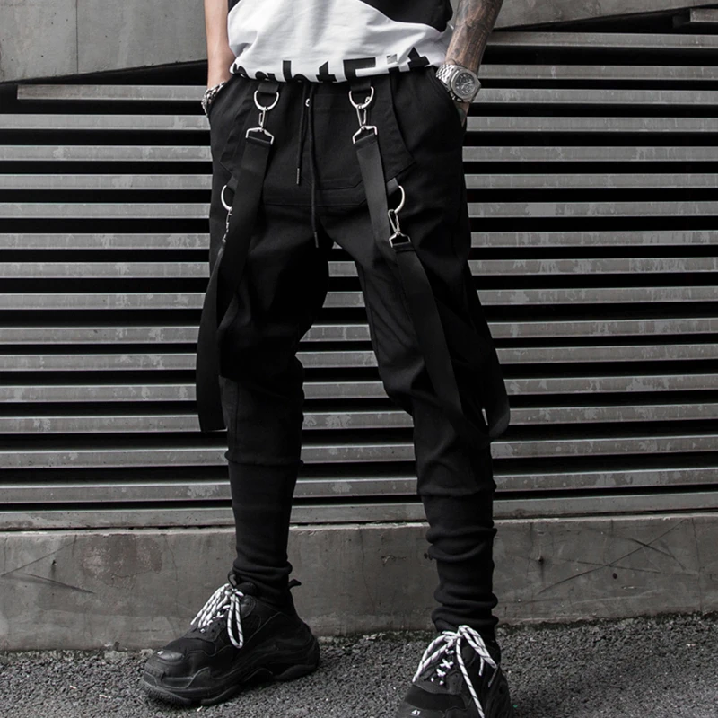 Spring New Hip Hop Pants Men Fashion Solid Color Casual Loose Trousers