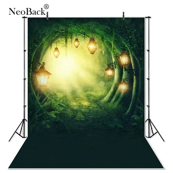 

NeoBack Vinyl Green Forest Light Aisle Photography Backdrops Children Backgrounds Fairy Tale Wonderland Photographic Backdrops