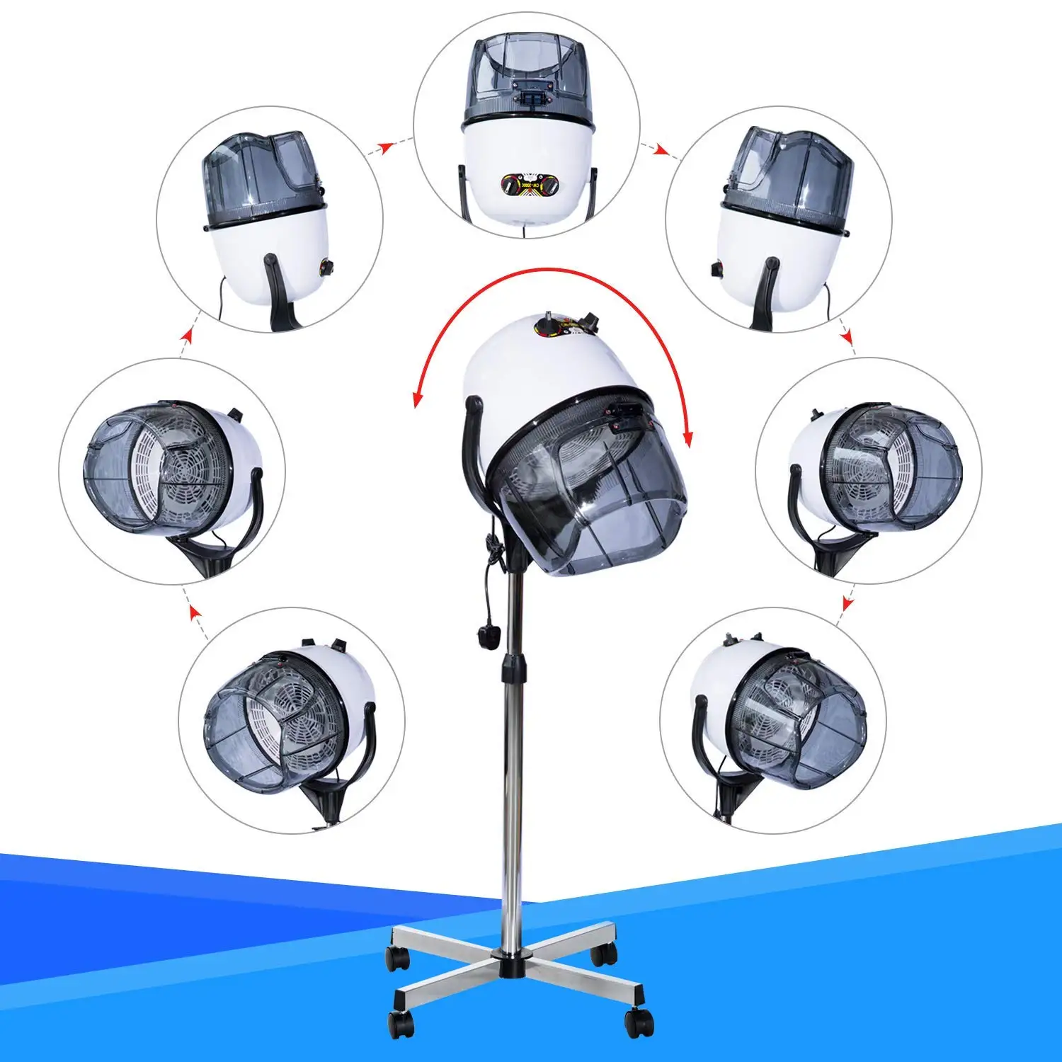 HOMCOM Campana Casco Secador de Pelo 1100 w Secador de Peluqueria con  Capucha y Tripode|Secadores de cabelo| - AliExpress