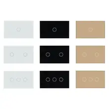 AC110-240V Waterproof Tempered Glass 120 Type Intelligent Wall Touch Switch