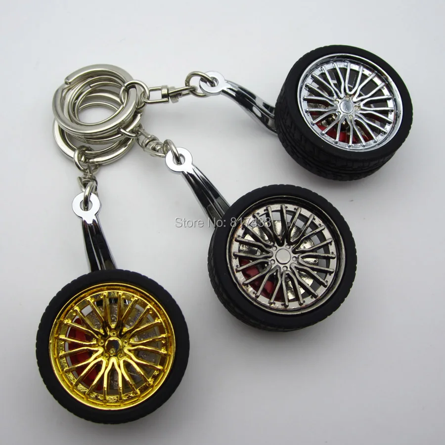 1pcs Auto Parts Model rubber Wheel Tyre Tire Keychain Key Chain Ring