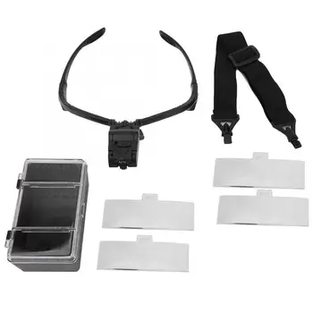 

Mirror Light Eyeglass-Type Headband Magnifier with 5 Lens LED Lamp for Eyelashes Extension Tattoo Use Makeup Mirror Lights
