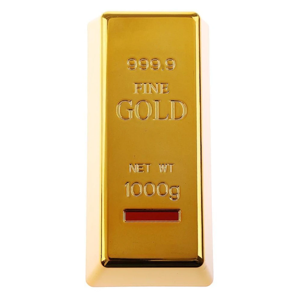 Gold Bar Bullion Piggy Bank Brick Coin Bank Saving Money Box Kids Novelty Gift