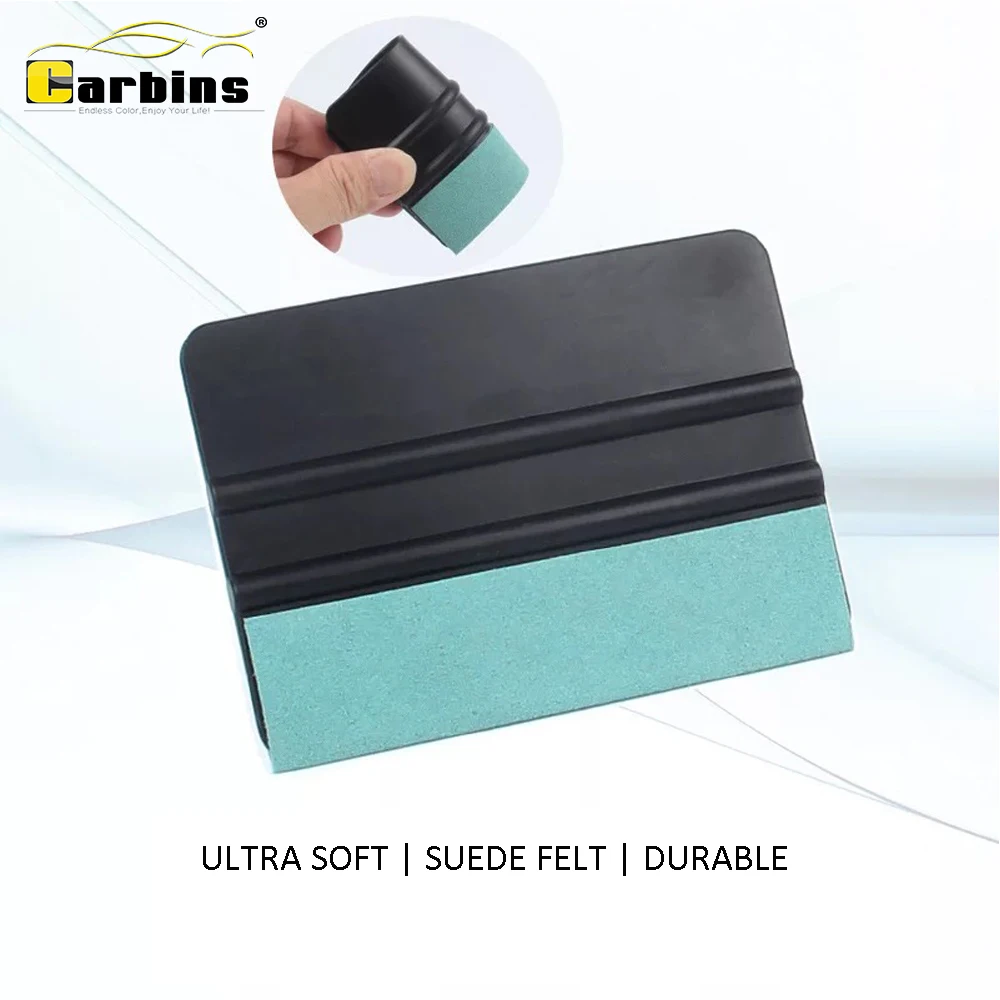 

CARBINS Ultra Soft Squeegee with Suede Edge Felt Scratch Proof Square Shape 10CM Car Vinyl Wraps Hand Tool