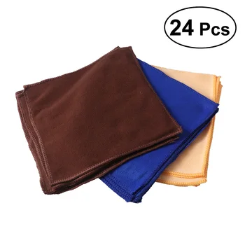 

24pcs Disposable Car Cleaning Towels 30x30cm Microfiber Auto Car Washcloth Drying Cloth (Orange+Coffee+Blue)